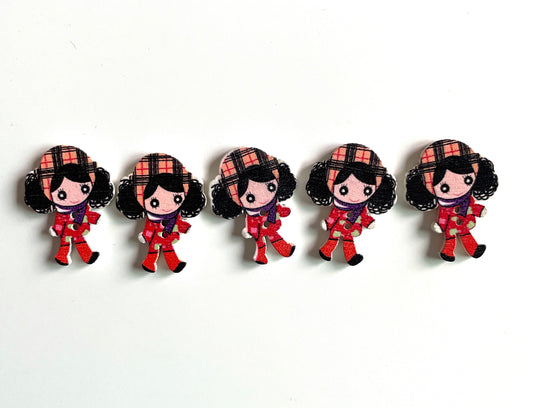 Doll Wooden buttons - pack of 6 - DB001