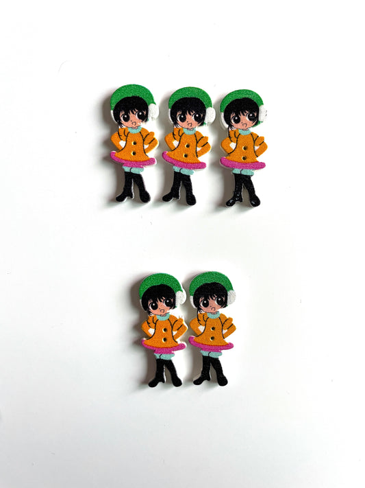Doll Wooden buttons - pack of 6 - DB002
