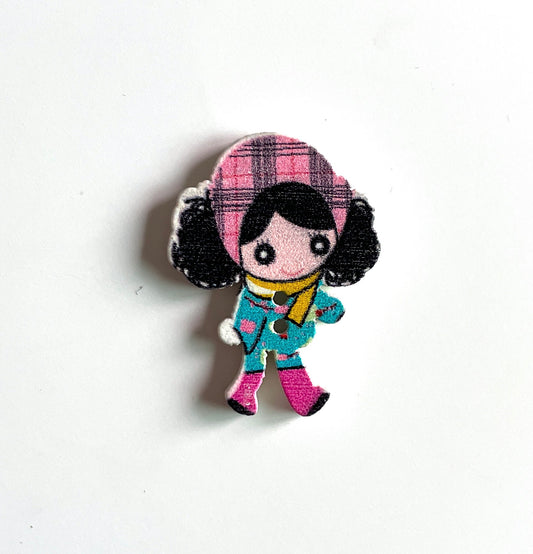 Doll Wooden buttons - pack of 5 - DB005