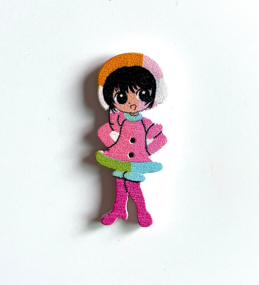 Doll Wooden buttons - pack of 6 - DB014