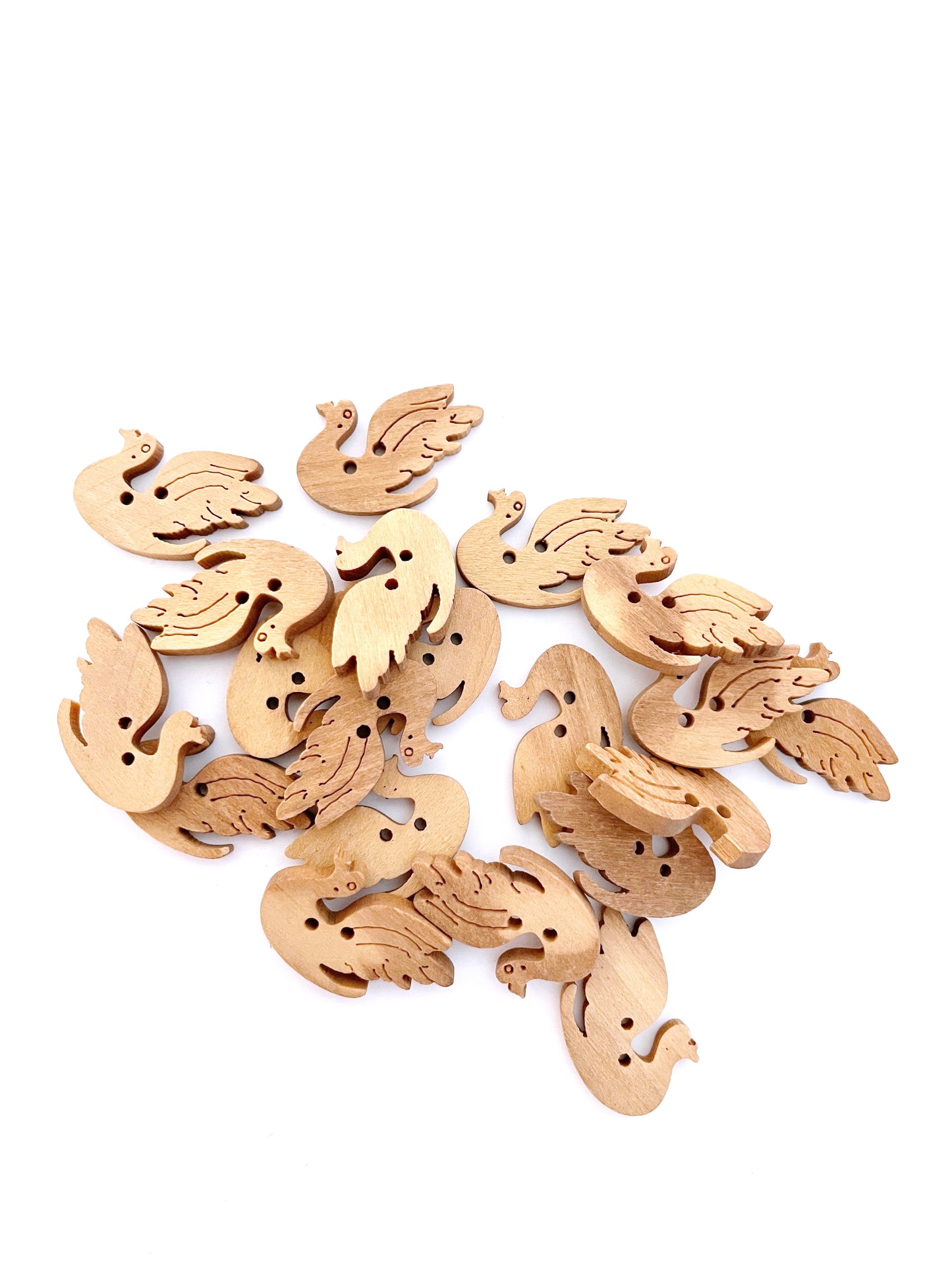 Fancy Wooden buttons - pack of 6 - DWB05