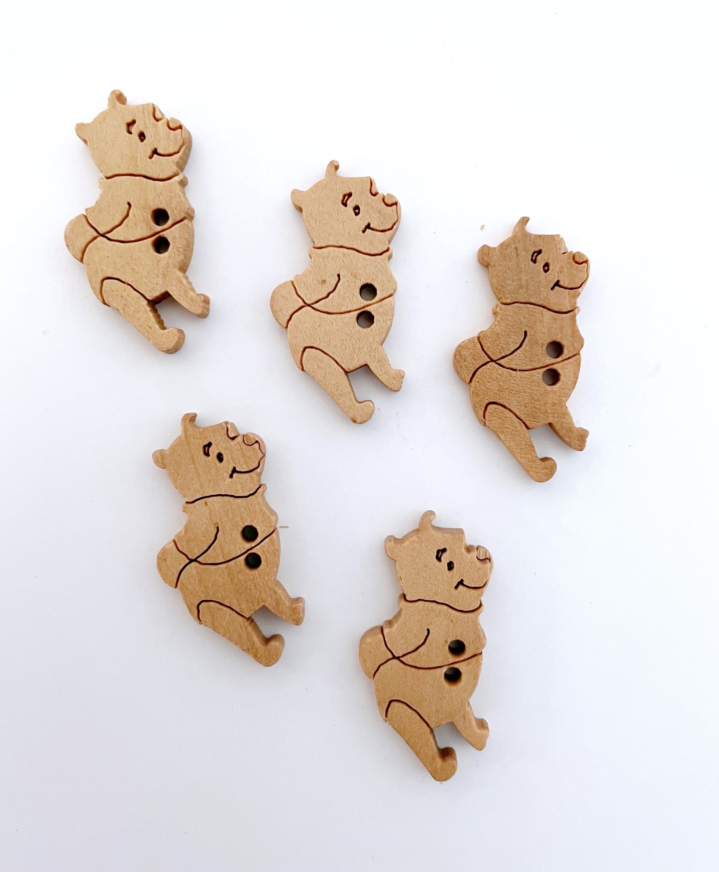 Fancy Wooden buttons - pack of 6 - DWB08