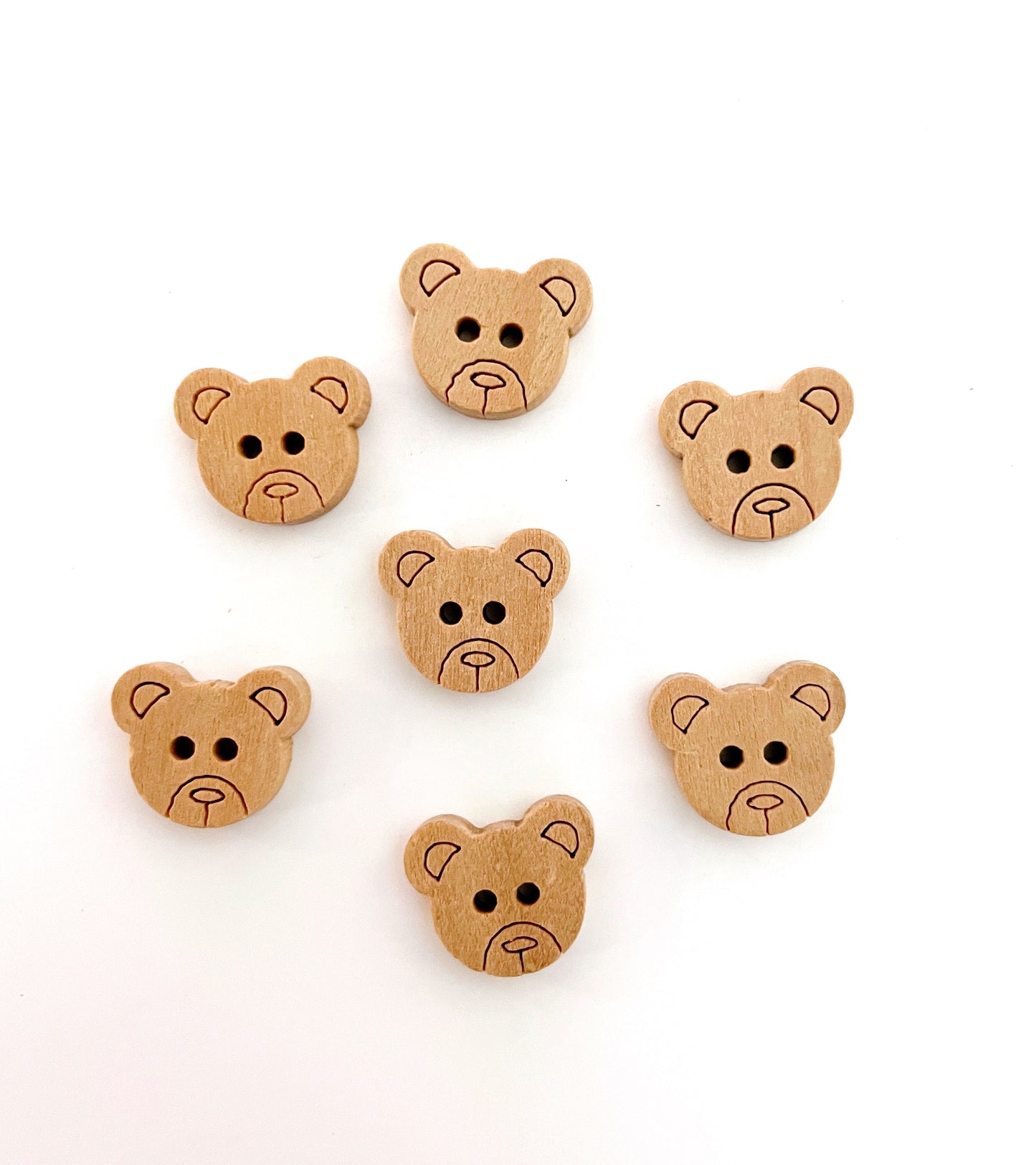 Fancy Wooden buttons - pack of 7 - DWB10