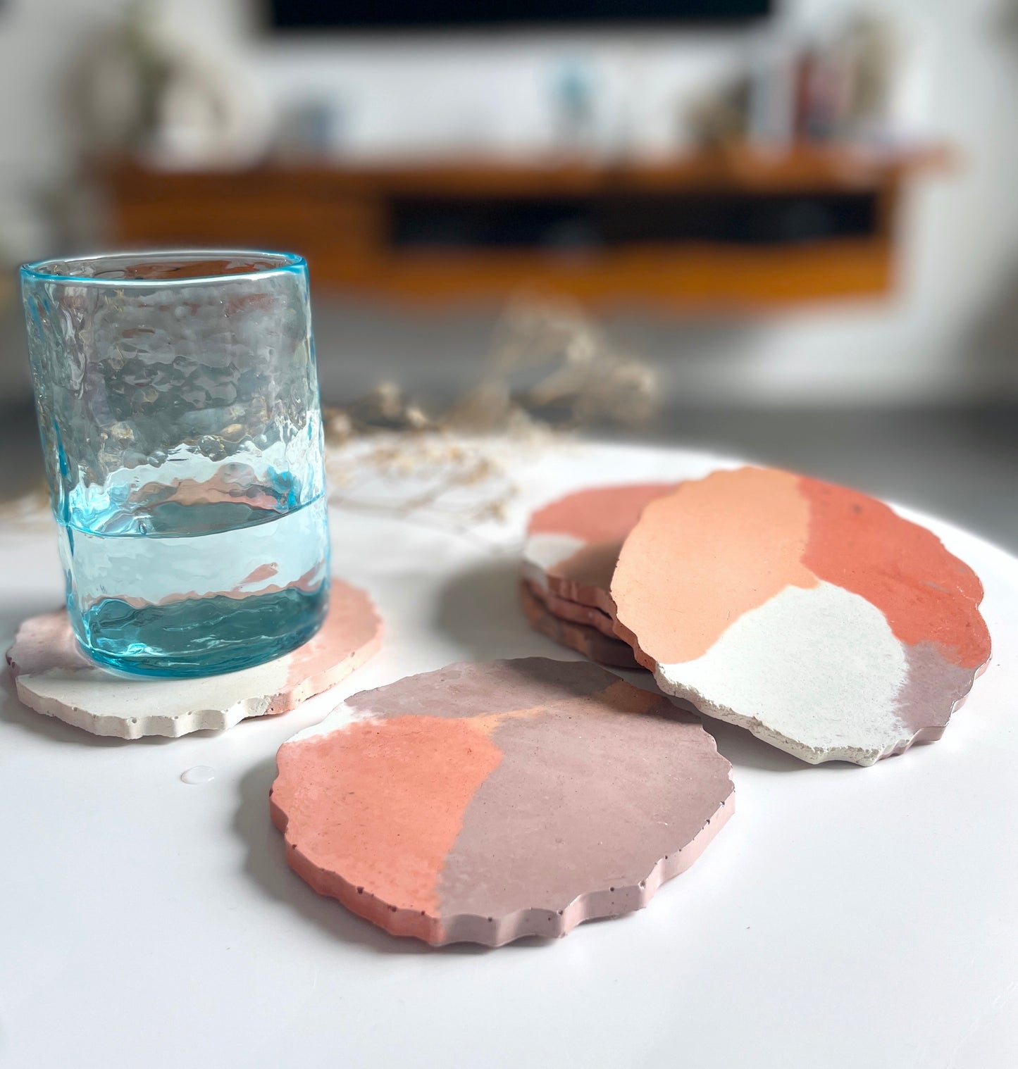 Concrete Coasters - Brown - Set of 6