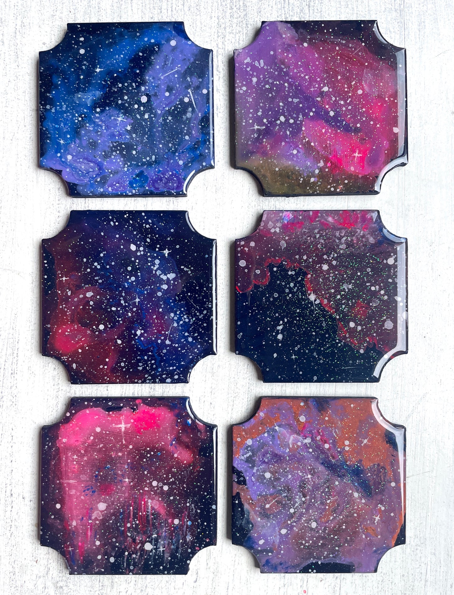 Resin Coasters - Galaxy - Set of 6 - RC002