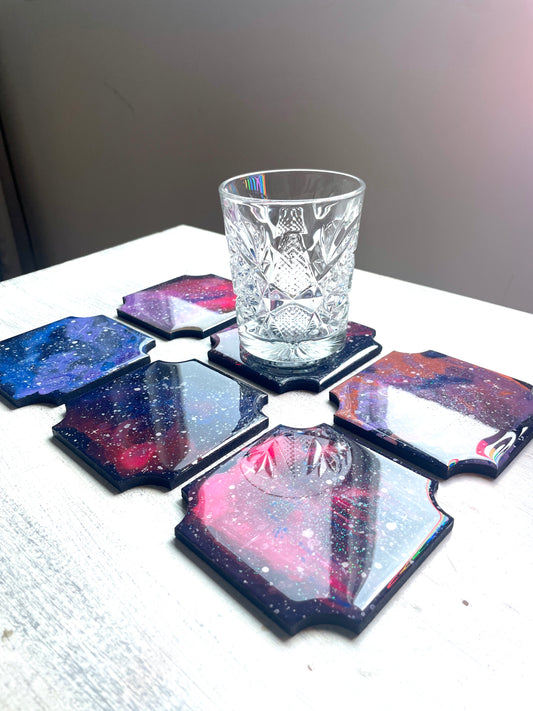 Resin Coasters - Galaxy - Set of 6 - RC002