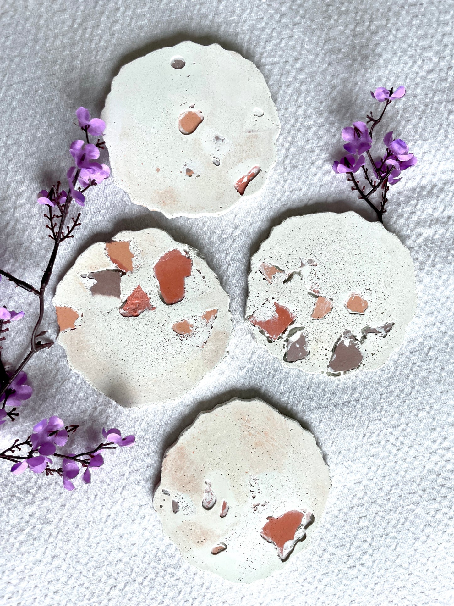 Concrete Coasters - White - Set of 4