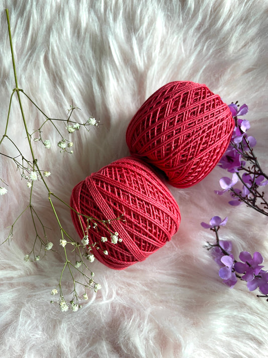 Knitting / Crochet Threads - Tomato Red - 50 gms 1 ball