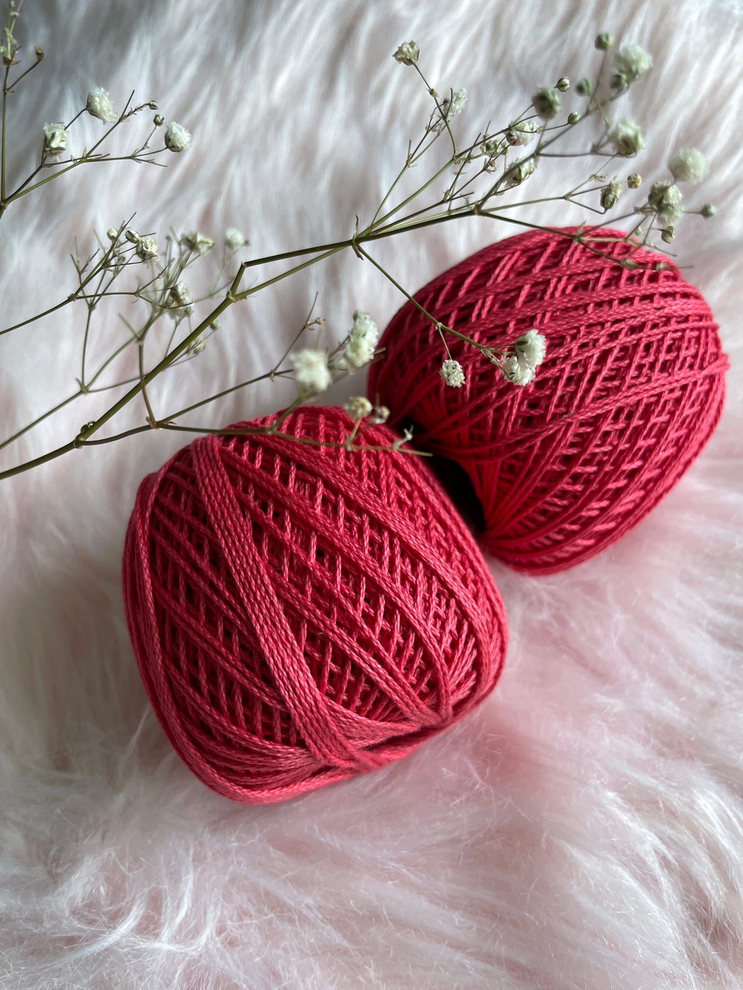 Knitting / Crochet Threads - Tomato Red - 50 gms 1 ball