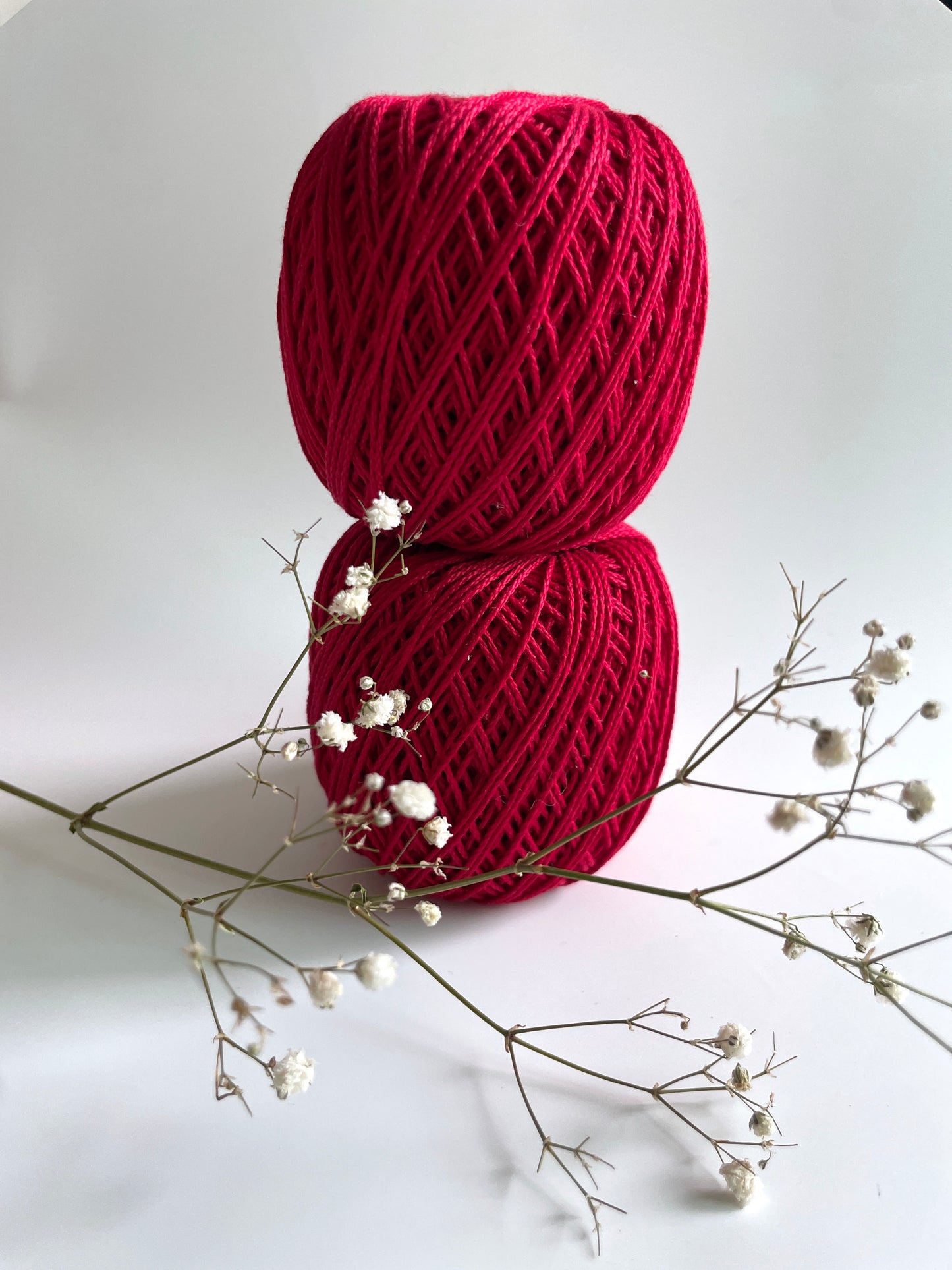 Knitting Threads - Ruby Red - 1 ball 50 gms