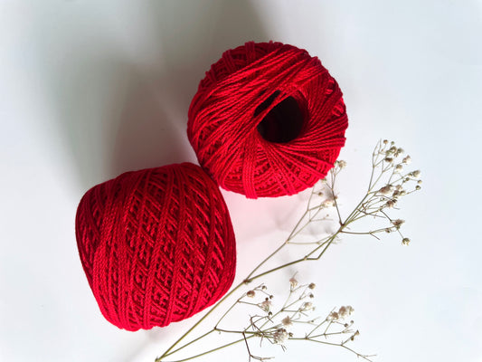 Knitting/ Crochet Threads - Blood Red - 1 ball - 50gms