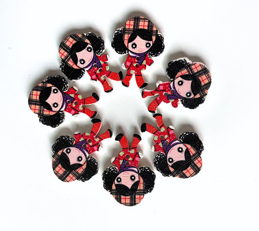 Doll Wooden buttons - pack of 6 - DB001