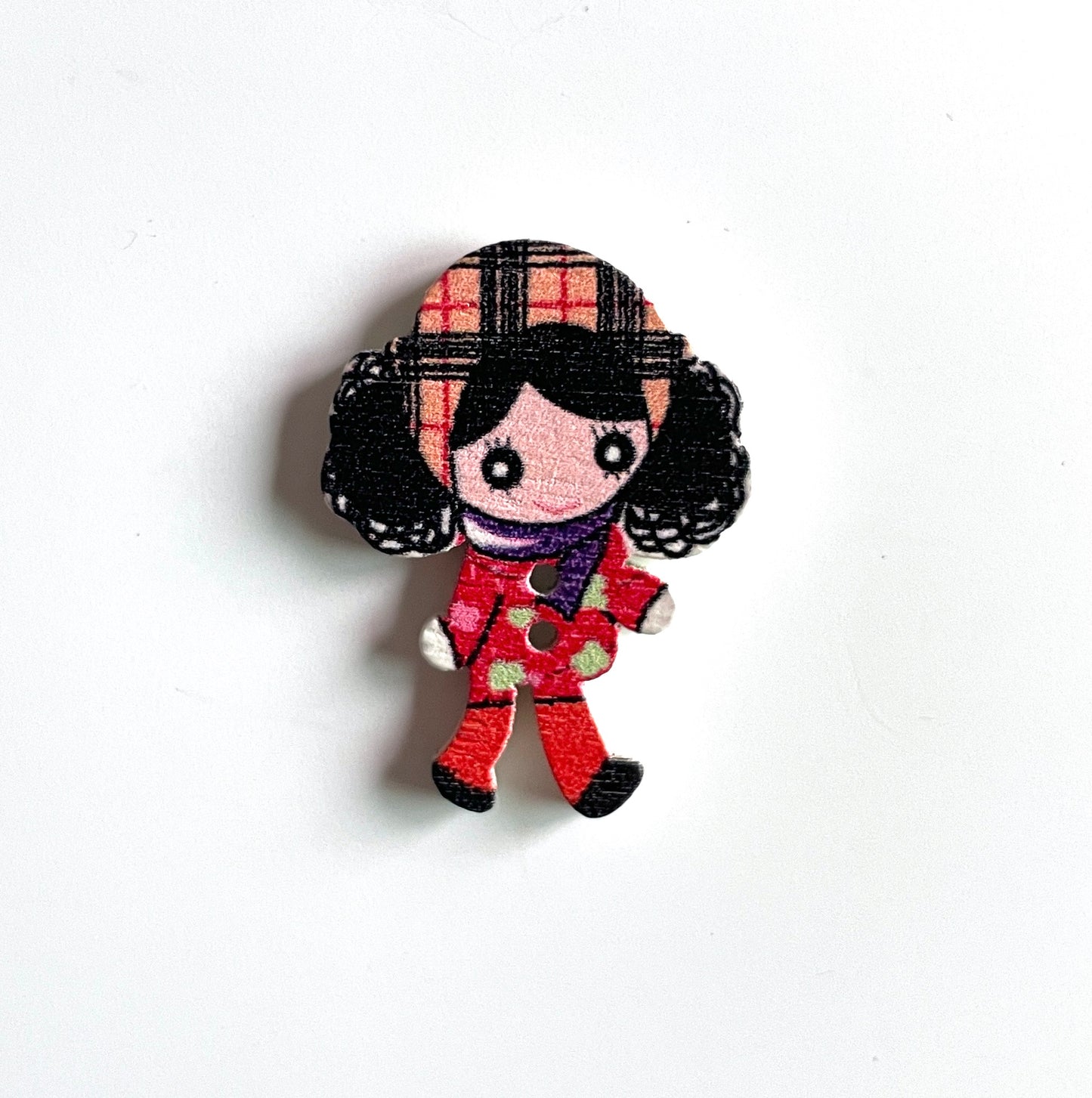 Doll Wooden buttons - pack of 6 - DB001