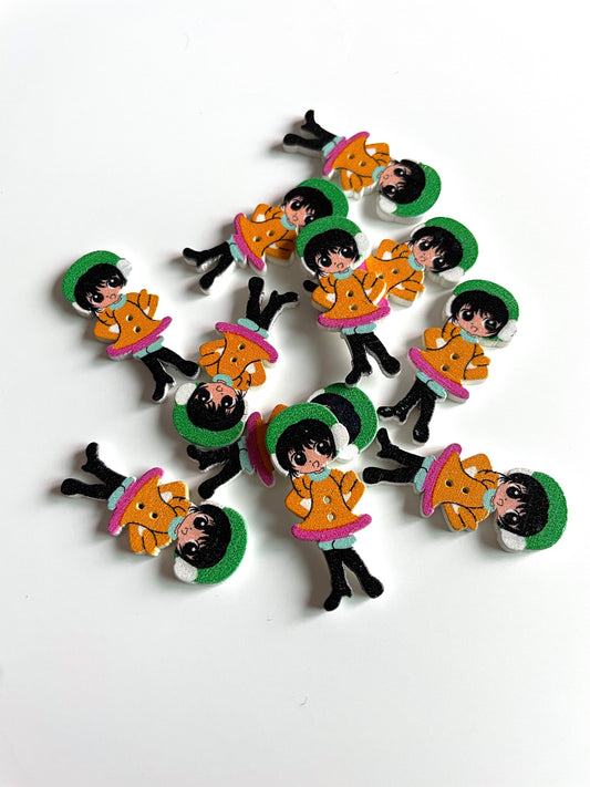 Doll Wooden buttons - pack of 6 - DB002