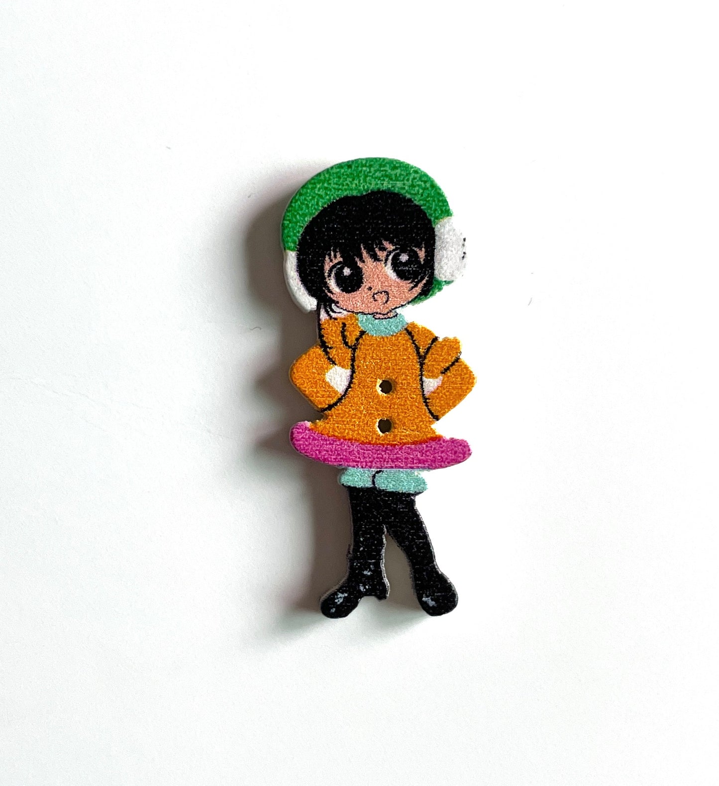 Doll Wooden buttons - pack of 6 - DB002