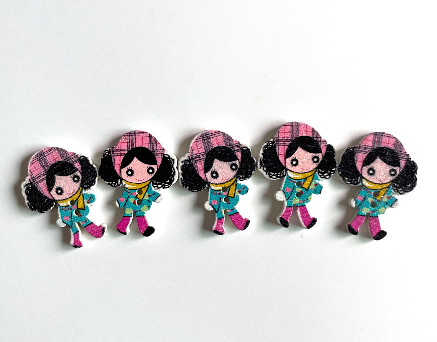 Doll Wooden buttons - pack of 5 - DB005