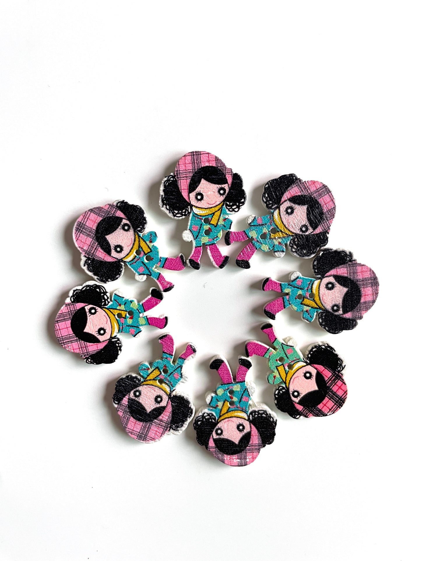 Doll Wooden buttons - pack of 5 - DB005