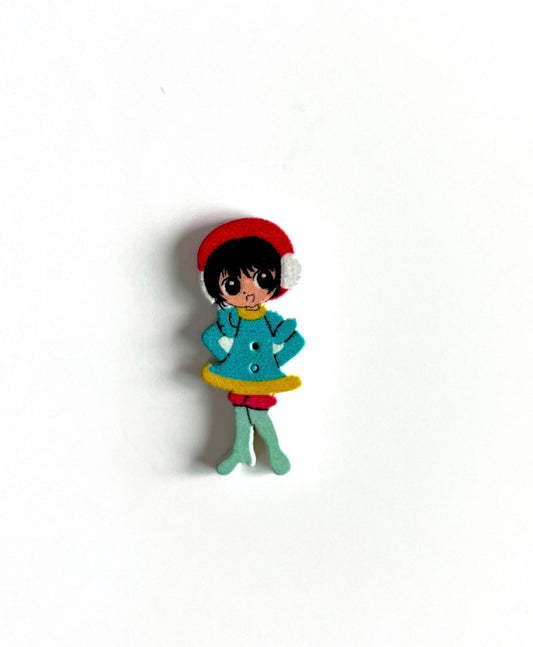 Doll Wooden buttons - pack of 6 - DB006