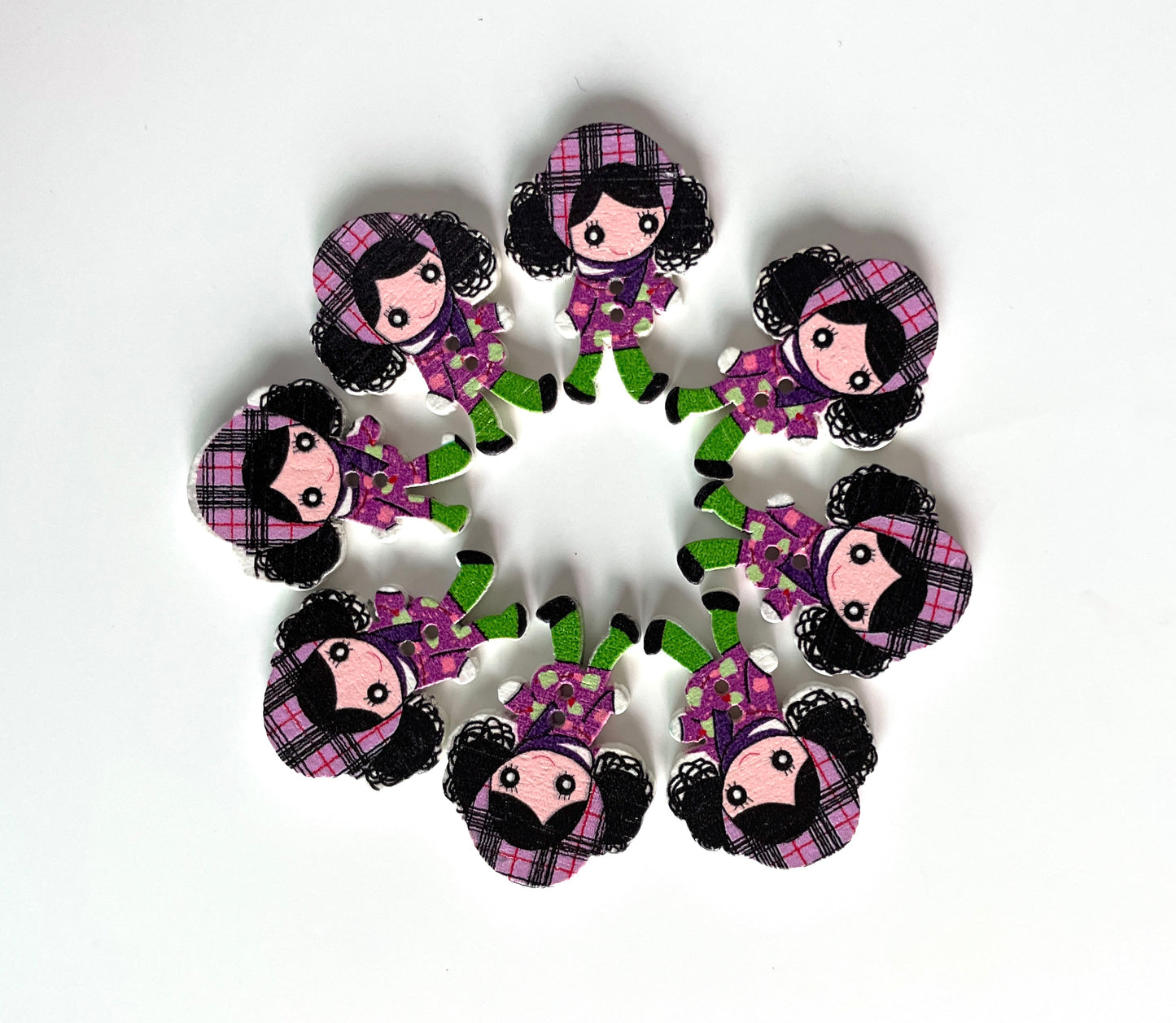 Doll Wooden buttons - pack of 5 - DB007