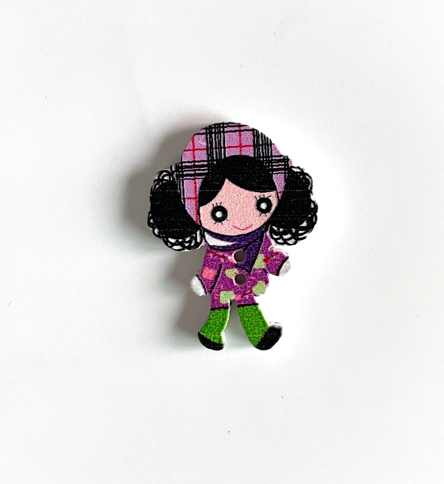 Doll Wooden buttons - pack of 5 - DB007