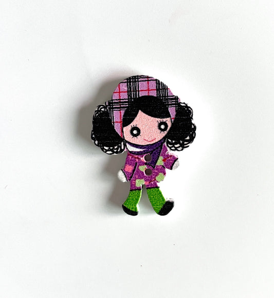 Doll Wooden buttons - pack of 5 - DB007