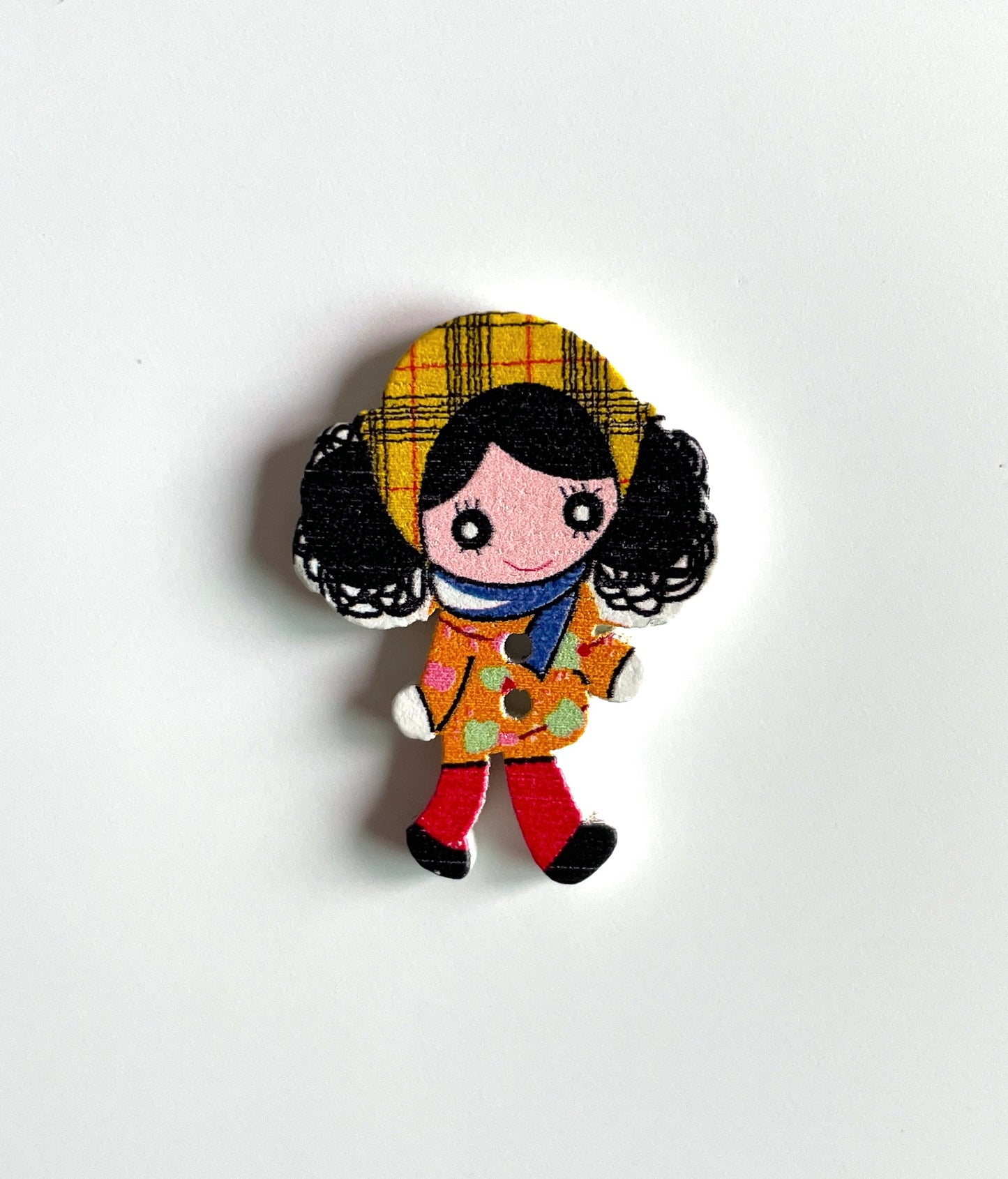 Doll Wooden buttons - pack of 6 - DB008