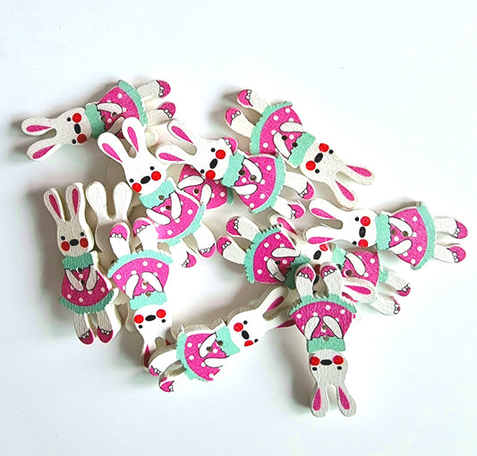 Doll Wooden buttons - pack of 6 - DB011