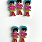 Doll Wooden buttons - pack of 6 - DB012