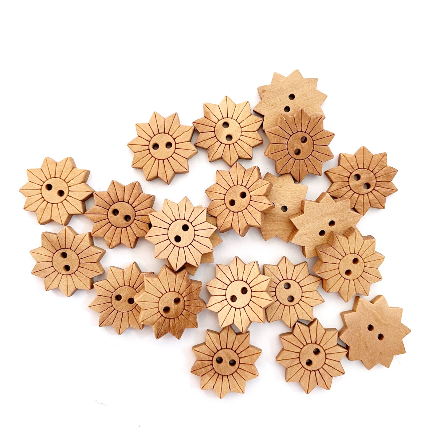 Fancy Wooden buttons - pack of 6 - DWB04