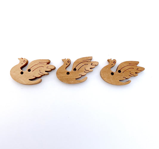 Fancy Wooden buttons - pack of 6 - DWB05