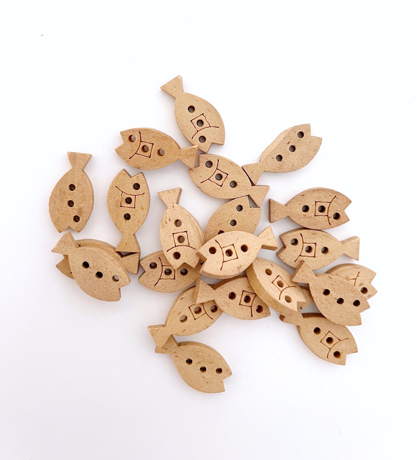 Fancy Wooden buttons - pack of 6 - DWB07