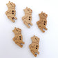 Fancy Wooden buttons - pack of 6 - DWB08