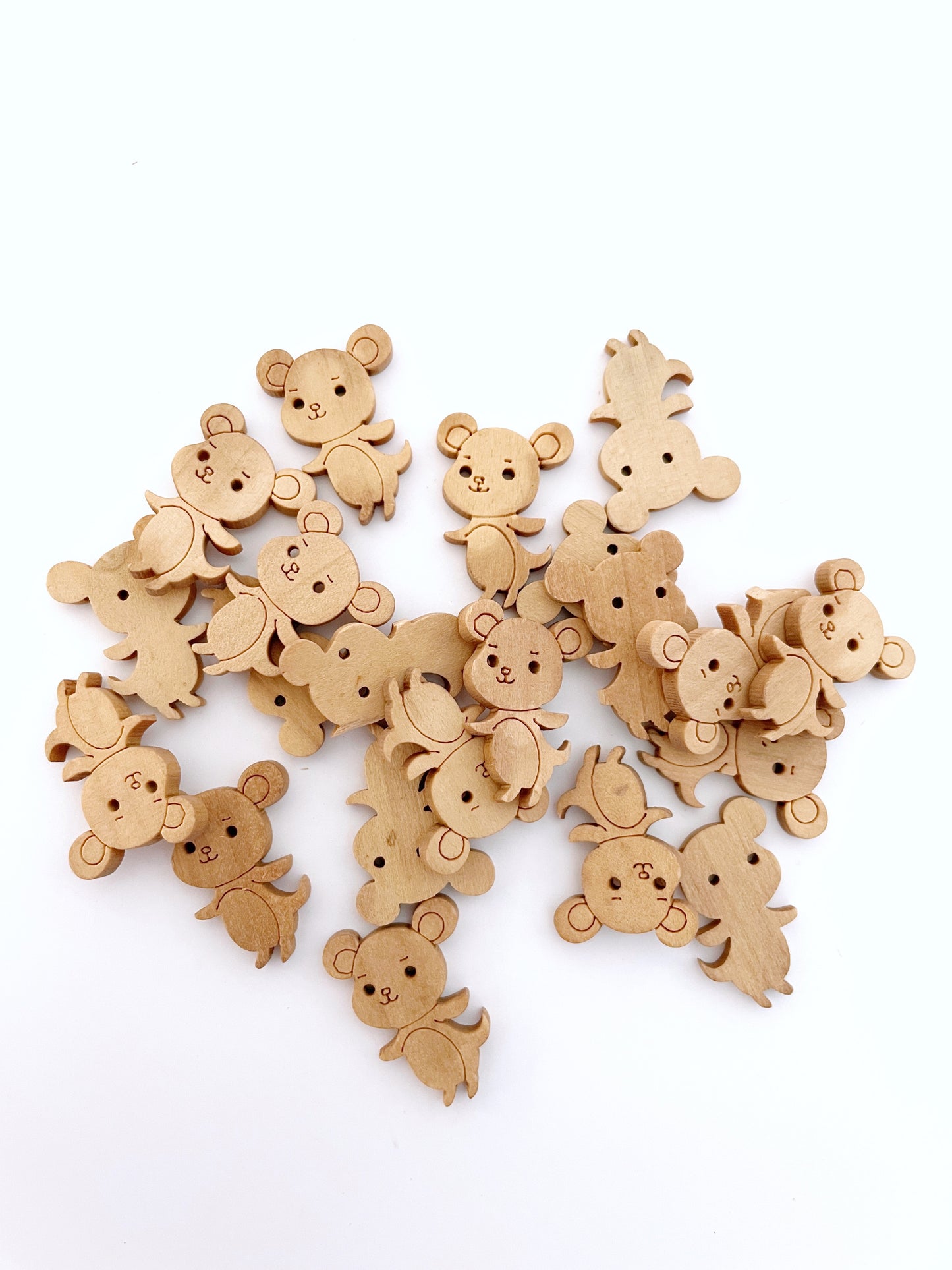 Fancy Wooden buttons - pack of 6 - DWB09