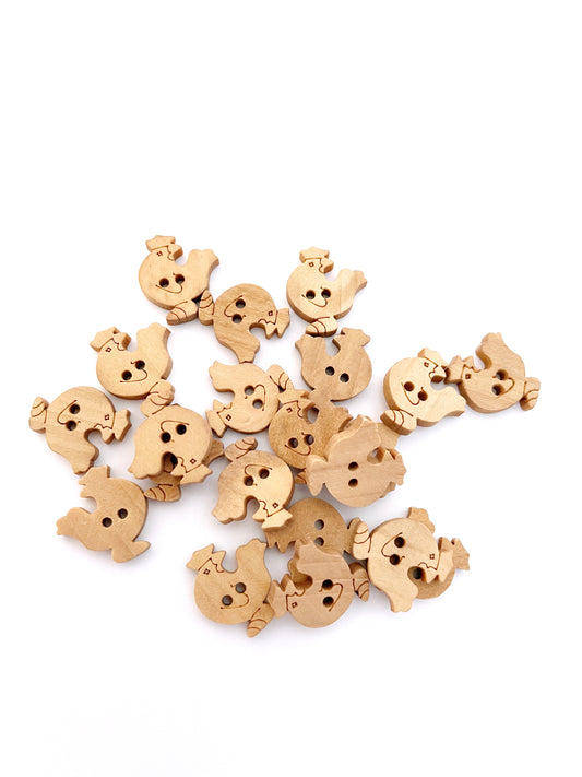 Fancy Wooden buttons - pack of 6 - DWB14