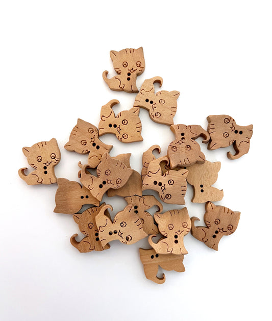 Fancy Wooden buttons - pack of 6 - DWB11