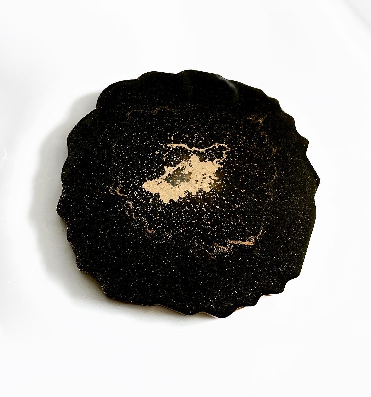 Resin Coasters - Black and Gold - Set of 4