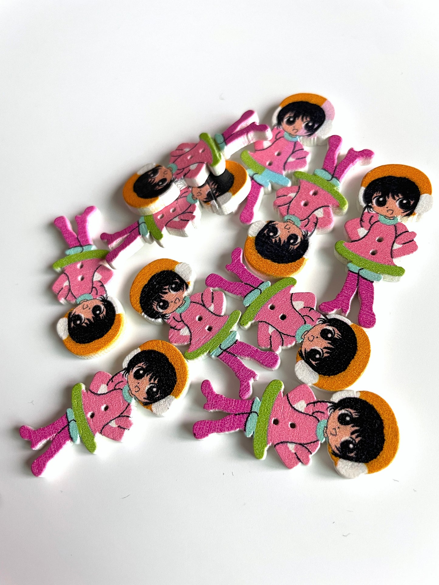 Doll Wooden buttons - pack of 6 - DB014