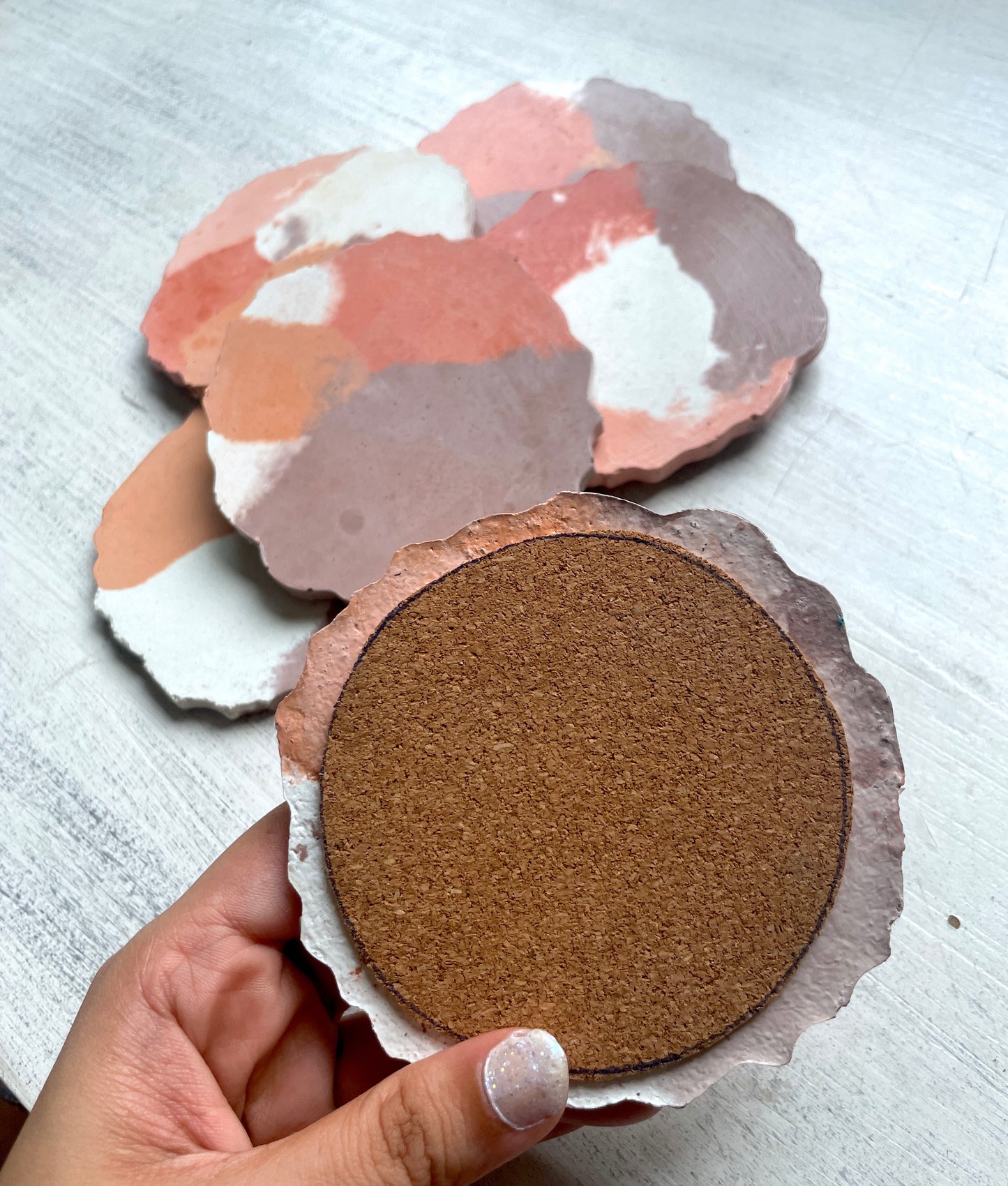 Concrete Coasters - Brown - Set of 6