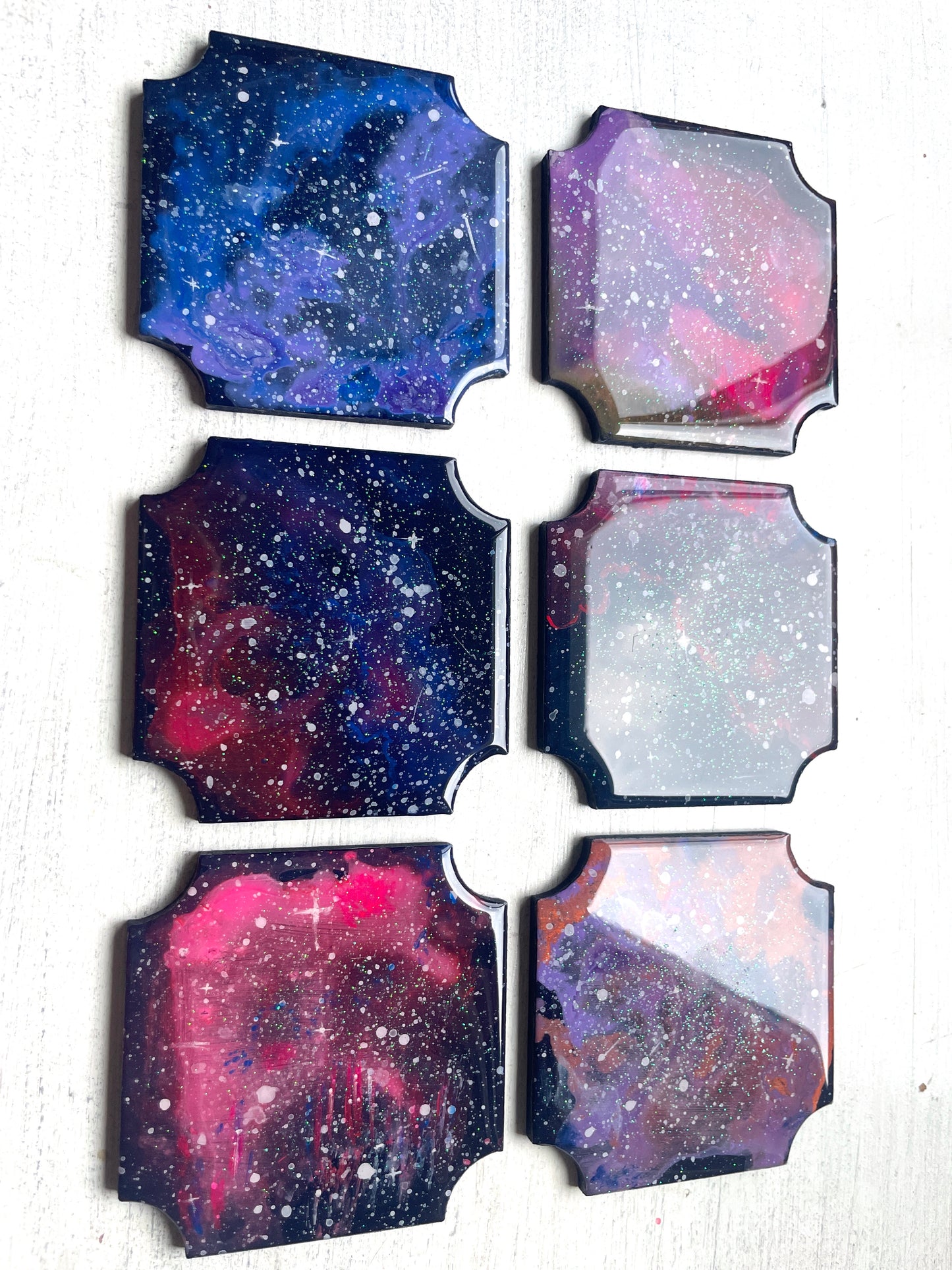 Resin Coasters - Galaxy - Set of 6 - RC002