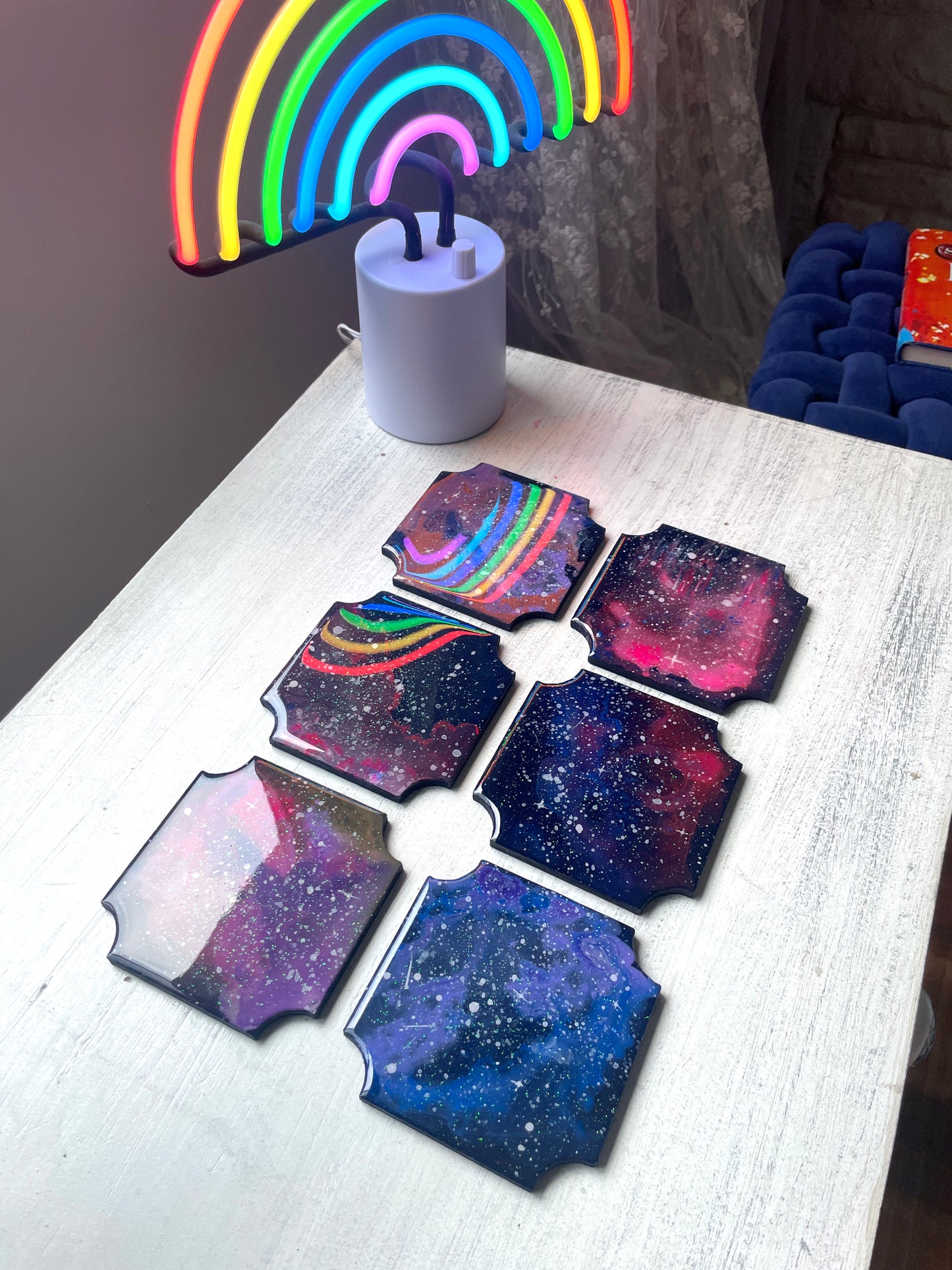 Resin Coasters - Galaxy - Set of 6 - RC002