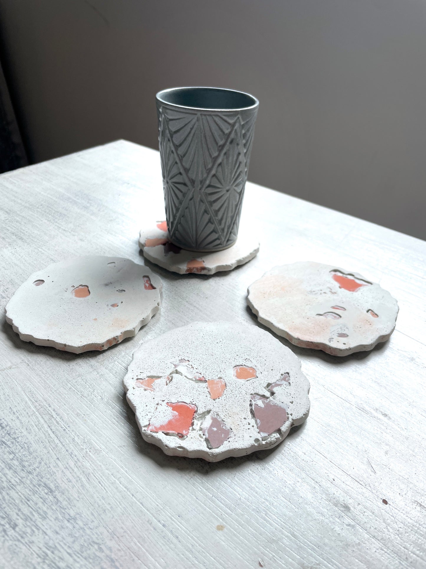 Concrete Coasters - White - Set of 4