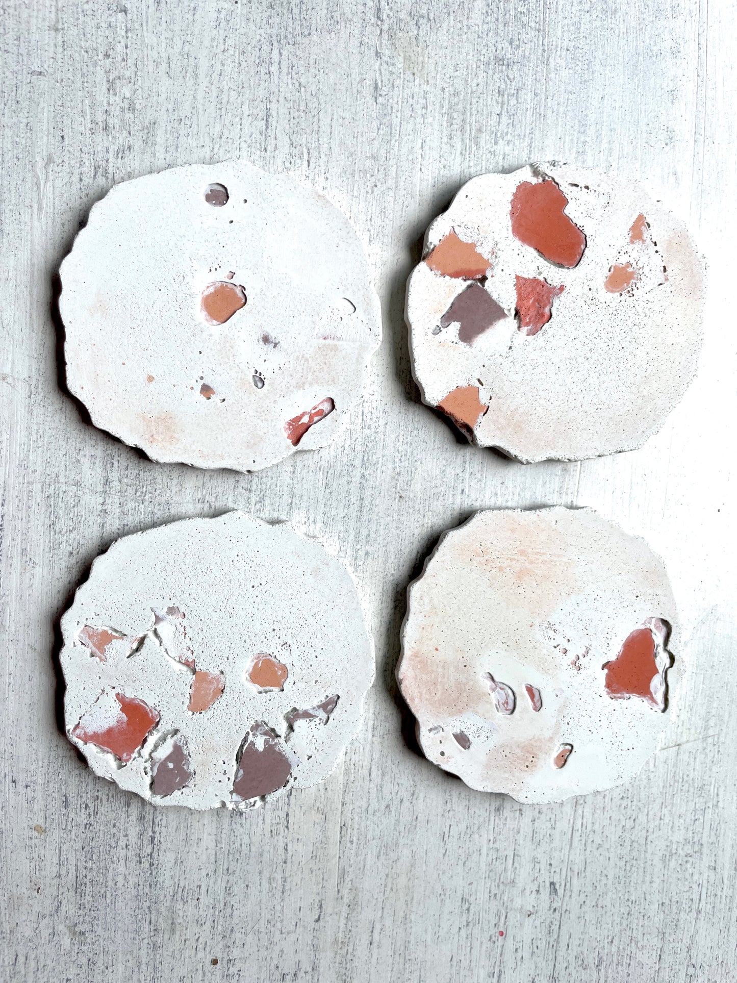 Concrete Coasters - White - Set of 4