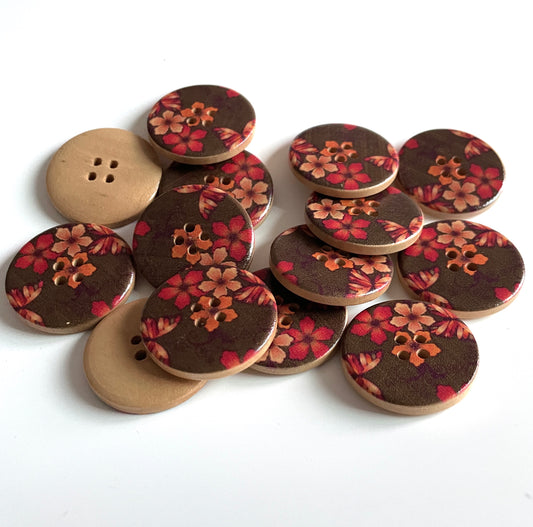 Vintage buttons - pack of 6 - LWB007