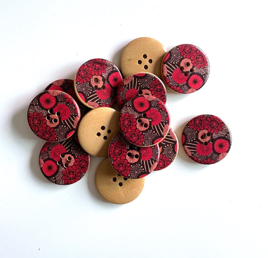 Vinatge buttons - pack of 6 - LWB010