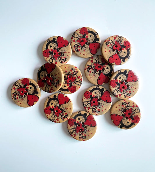 Vintage buttons - pack of 6 - LWB014