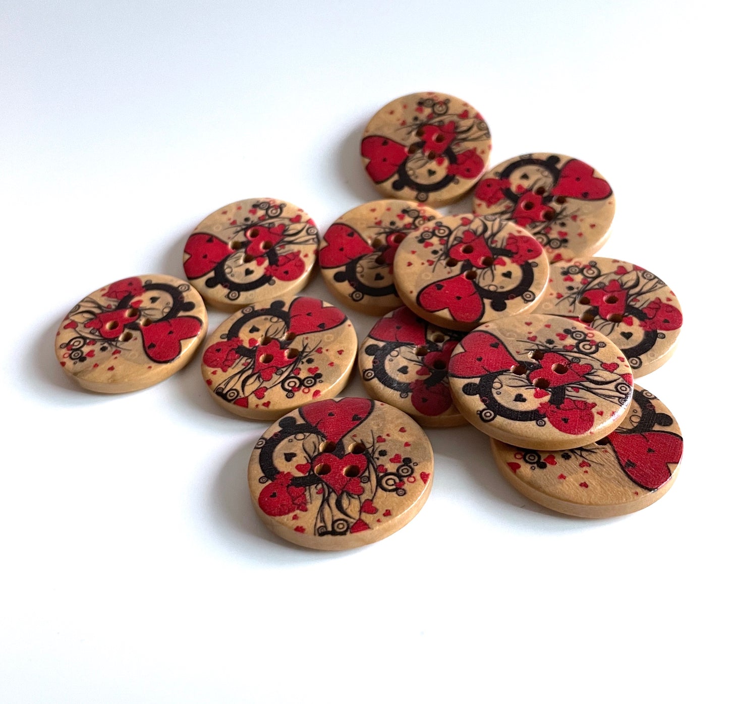 Vintage buttons - pack of 6 - LWB014