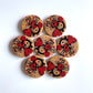 Vintage buttons - pack of 6 - LWB014