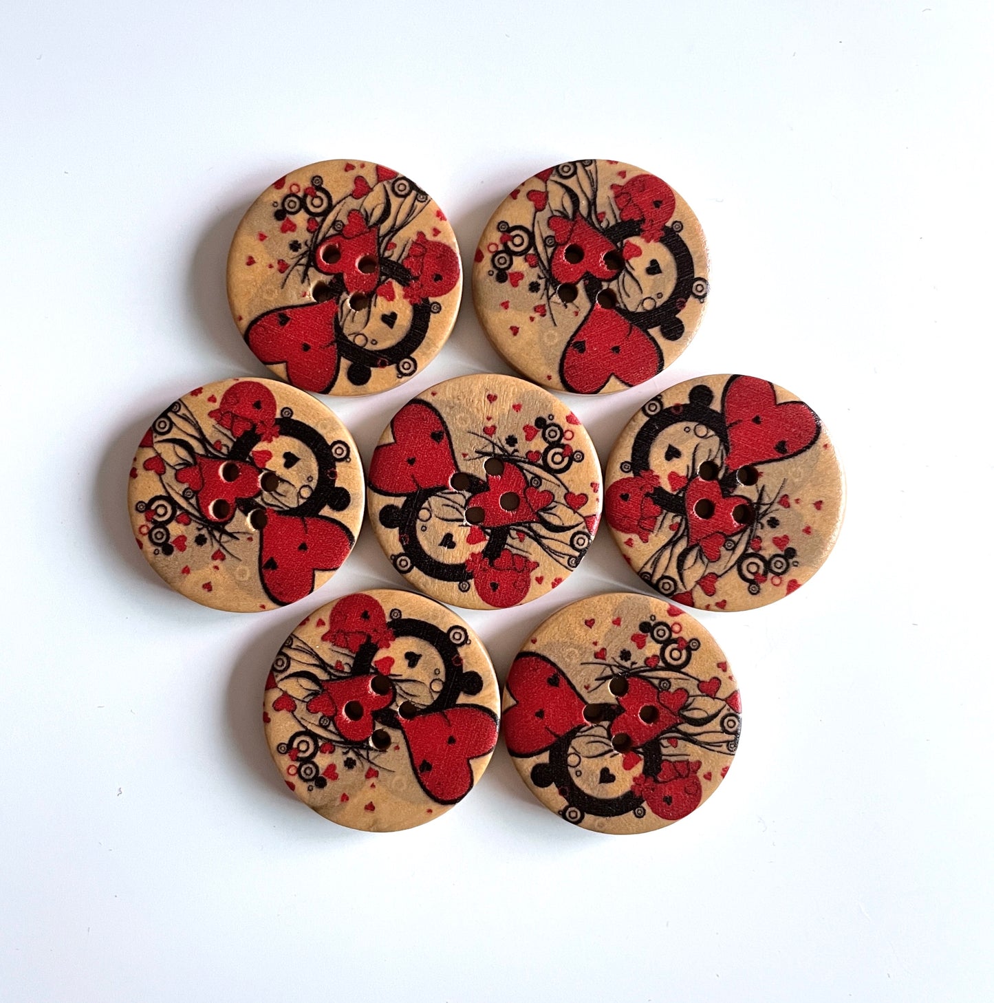 Vintage buttons - pack of 6 - LWB014