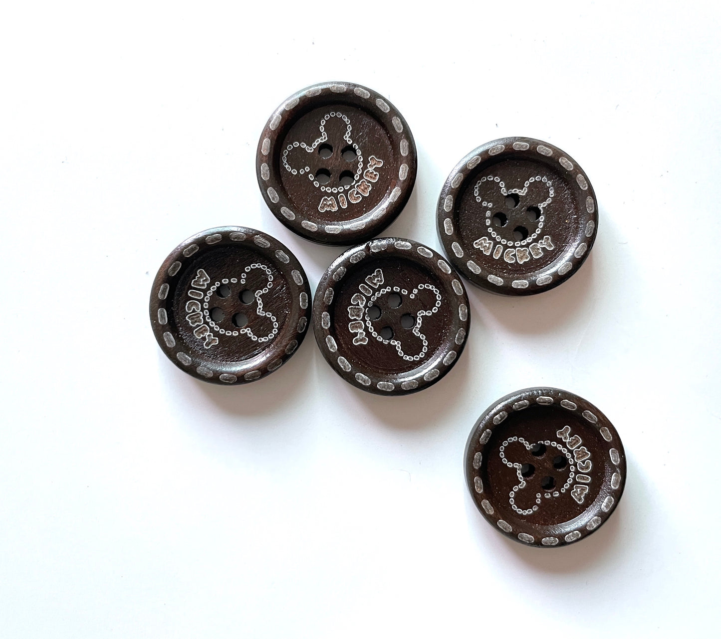 Wooden Button - pack of 6 - WB001