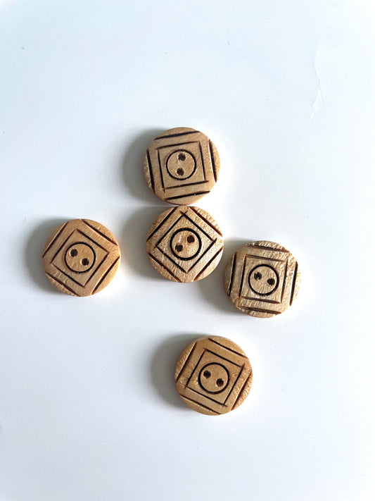 Wooden Buttons - Pack of 6 - WB096